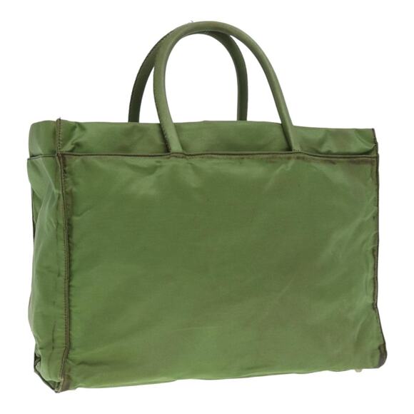 PRADA Hand Bag Nylon Khaki Silver - Picture 1 of 16